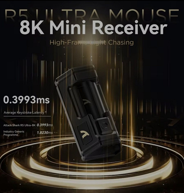 Топова миша Attack Shark R5 Ultra 42000dpi 8К карбон 39 грам. Харків - фото 5