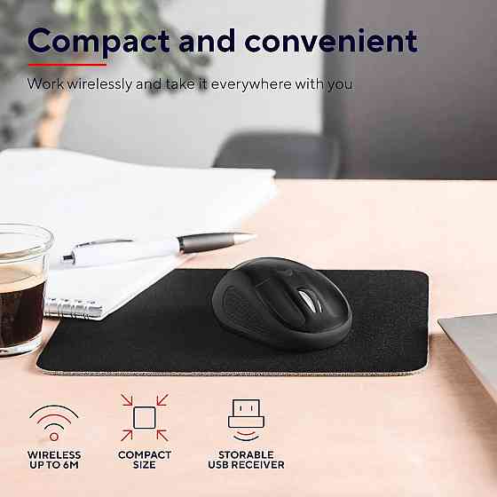 Мышь Trust Primo Черная Беспроводная оптическая 2.4G USB 1000/1600 DPI амбидекстрная для ноутбука/PC/Mac Киев