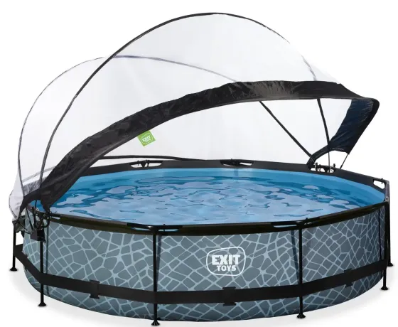 Басейн EXIT круглий з куполом 360 х 76 см у кольорі Stone Київ