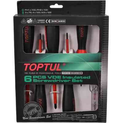 Набор отверток Toptul диэлектрических до 1000В 6шт. (GAAE0612) Винница