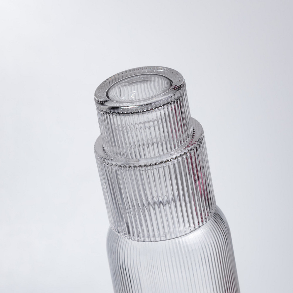 Глечик 700 мл зі склянкою 1 (шт) графин для компоту соку води лимонаду глечик для напоїв Прозорий HP-19-L3 Коломия - фото 3