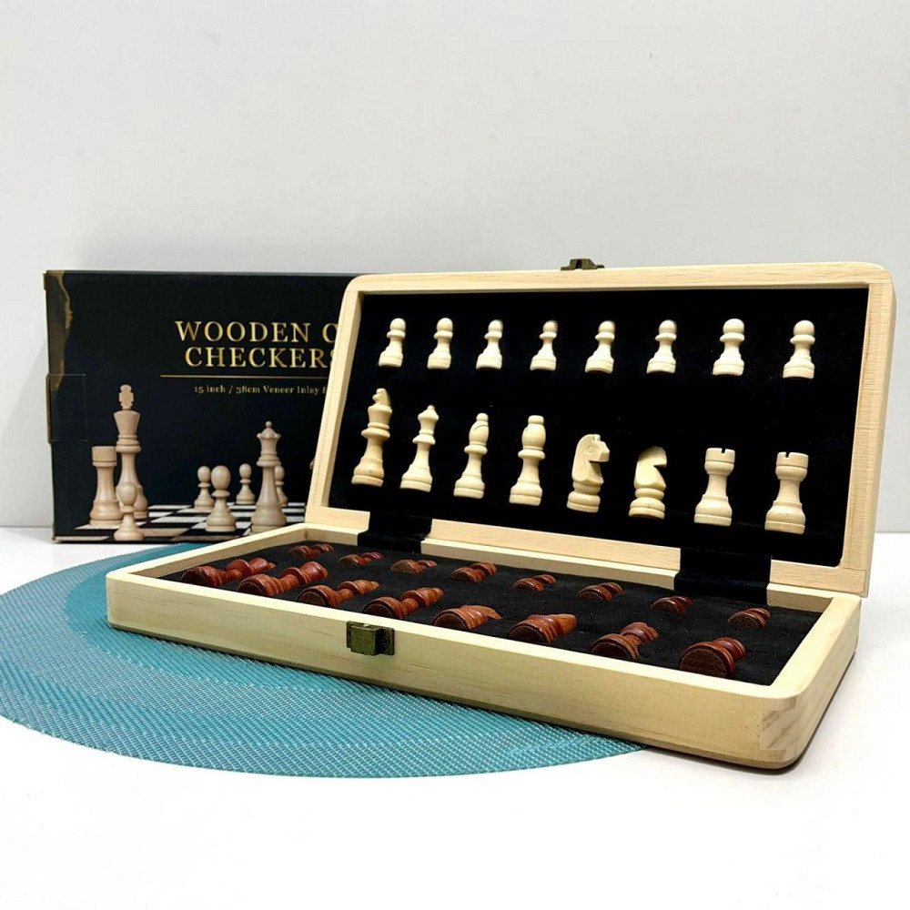 Шахи дерев'яні класичні магнітна дошка 30x32 см (TD202306) Чернігів - фото 1