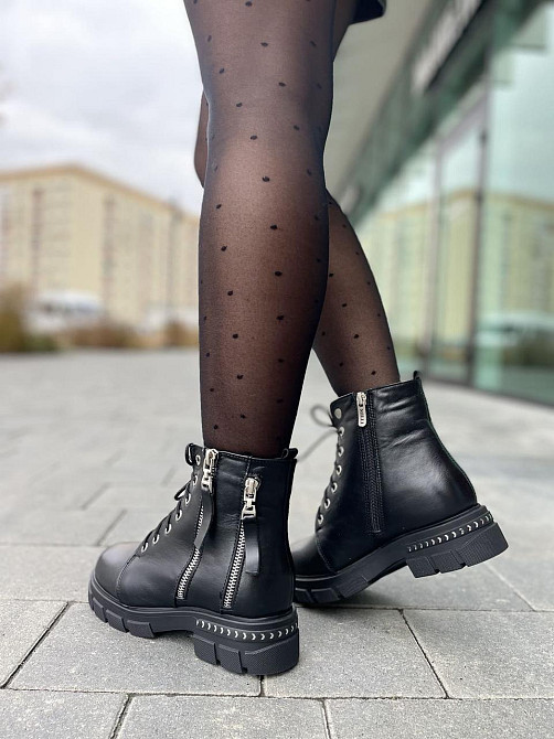 MILLI GOLD Черевики жіночі MILLI GOLD чорні натуральна шкіра зима висота 13см (2749) 37р.39р. Коломыя - изображение 9