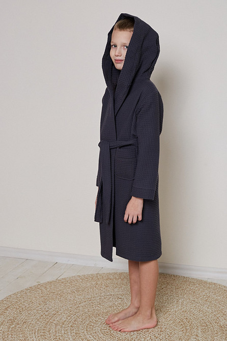 Халат детский вафельный Ideal Textile с капюшоном 7 р. (116-122 см) Черновцы - изображение 6