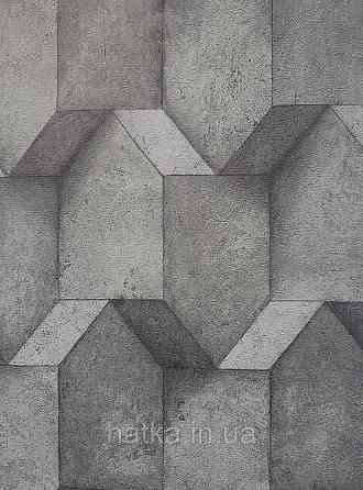 Обои виниловые на флизелине AS creation The Bos 0.53х10 геометрия фигуры структурные черные серые 3д Киев