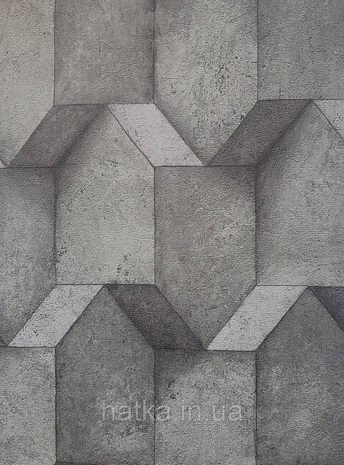 Обои виниловые на флизелине AS creation The Bos 0.53х10 геометрия фигуры структурные черные серые 3д Киев - изображение 3