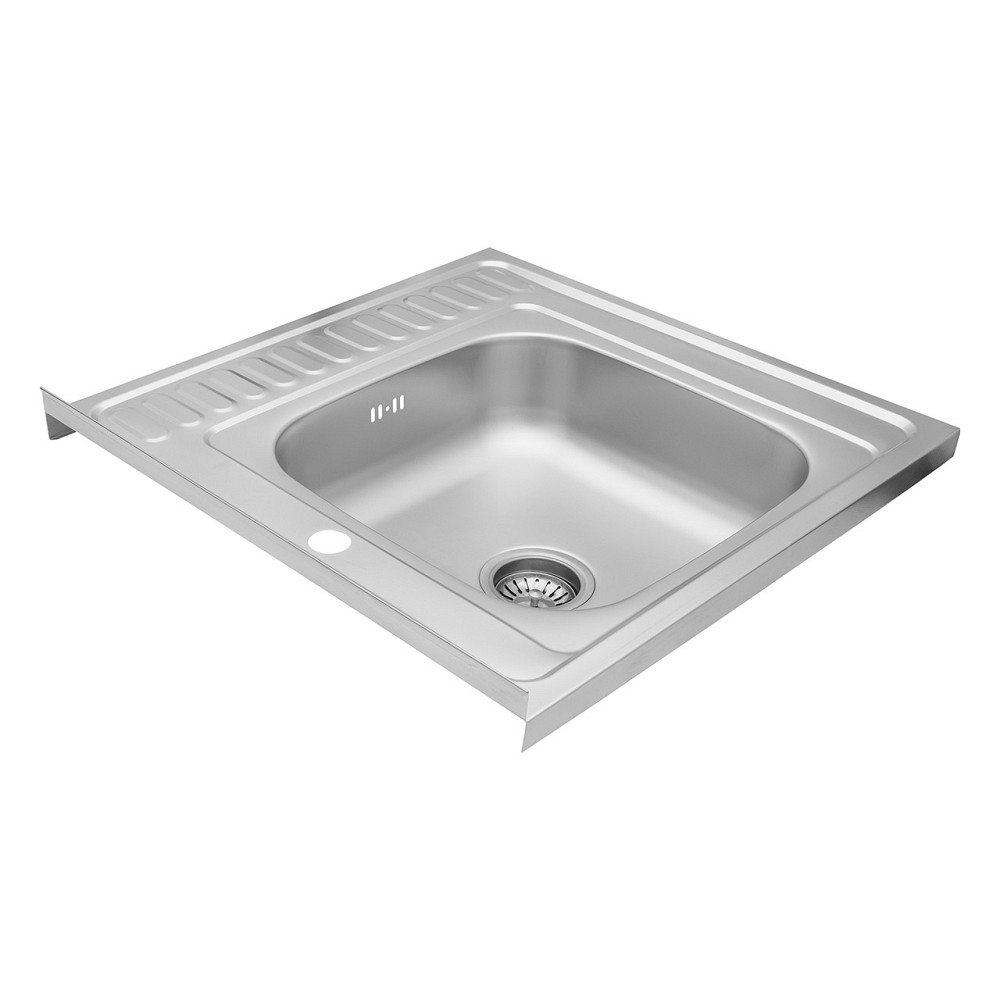 Кухонная мойка накладная с нержавеющей стали Kroner KRP Dekor - 60х60L (0.6 мм) Киев - изображение 3