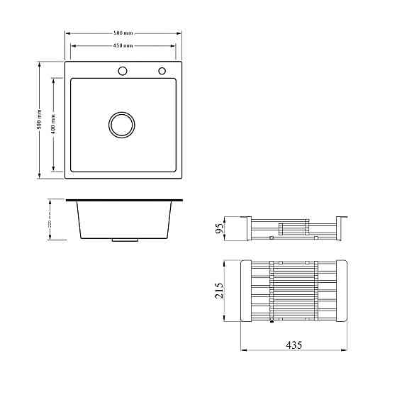 Комплект Lidz Handmade H5050HB Мойка для кухни интегрированная Decor Black PVD Honeycomb в комплекте с дозатором+Lidz LIDZK01B Киев