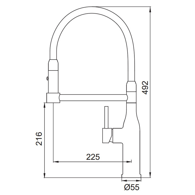 Кухонный смеситель Koer KI-70005-05 с черным силиконовым изливом из нержавеющей стали (KR5005) Харьков - изображение 8