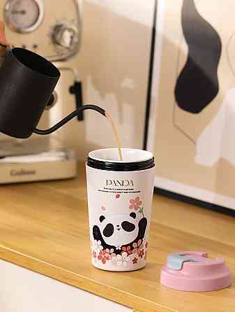 Термочашка Panda з порцелянаовою колбою 380 мл Рожева HP-14-12P Коломия