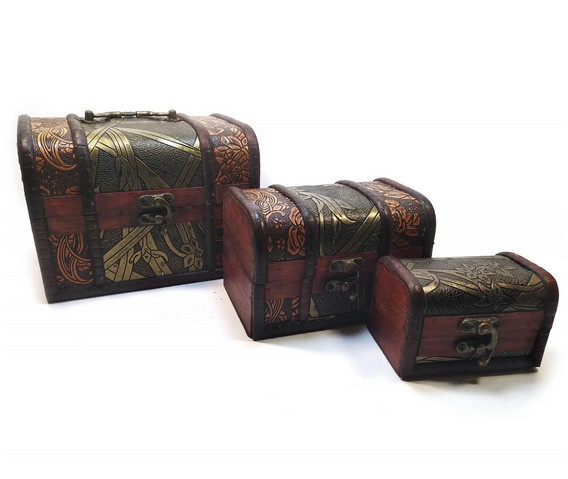 Сундучки декоративные из дерева набор 3 шт Киев - изображение 1