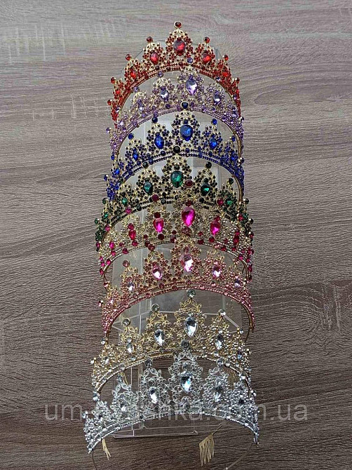 Діадема на обручі Корона золота з червоними каменями Кривий Ріг - фото 4
