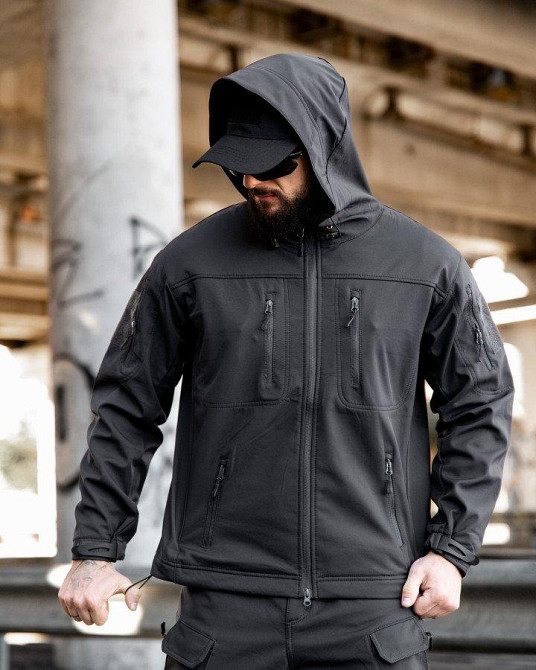 Міська тактична куртка MAXIMUS софтшел darck grey ПП7988 Одеса - фото 9