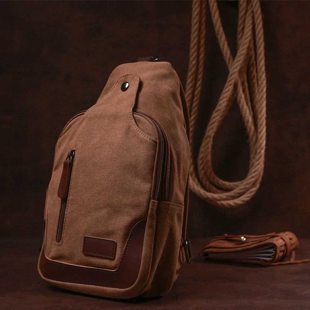 Практична чоловіча сумка через плече Vintage 20389 Коричневий Київ - фото 3