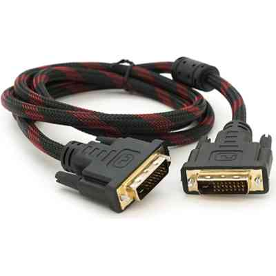 Кабель мультимедійний DVI M to DVI M 1.5m 24+1pin black/red Merlion (YT-DVI(M)/(M)NY/RD-1.5m) Вінниця