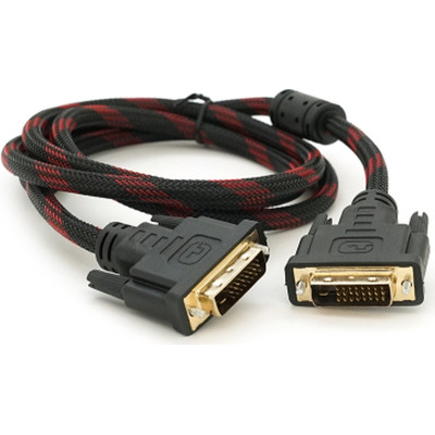 Кабель мультимедийный DVI M to DVI M 1.5m 24+1pin black/red Merlion (YT-DVI(M)/(M)NY/RD-1.5m) Винница - изображение 1