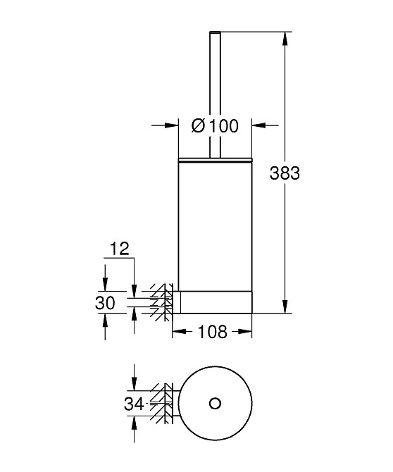 Туалетний йоржик у комплекті Grohe Selection (41076000) Київ - фото 2