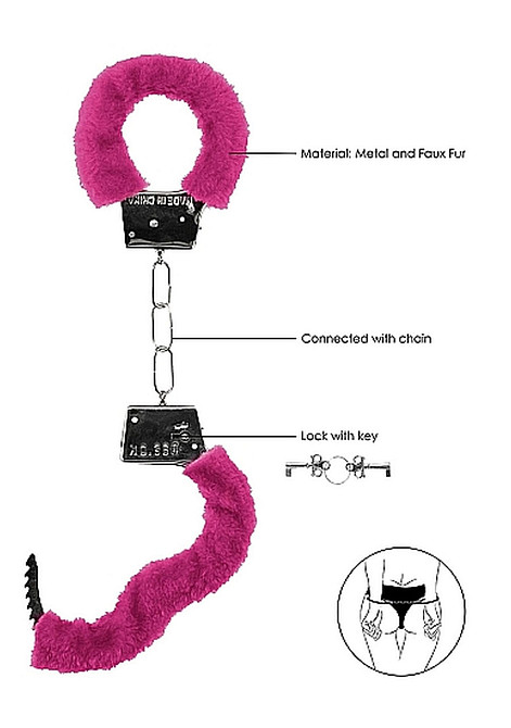 Наручники - Ouch! Beginner's Handcuffs Furry Pink Sex Aura Київ - фото 3