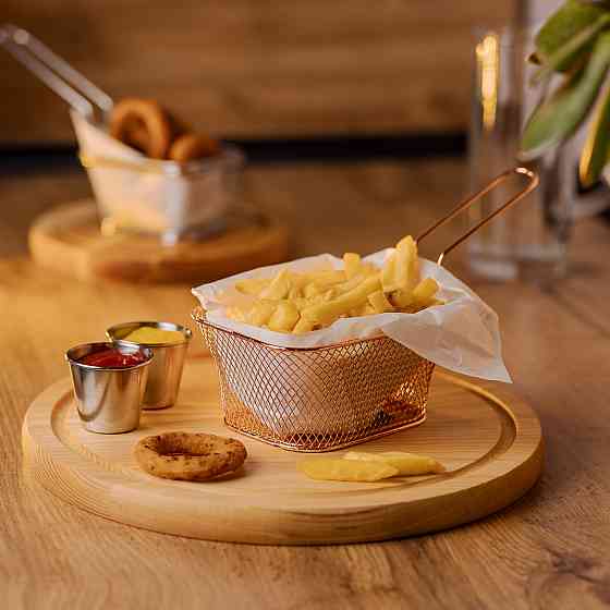 Корзина сервировочная для картофеля фри и снеков 14×10×6 см Розовый HP-19-9-R Киев