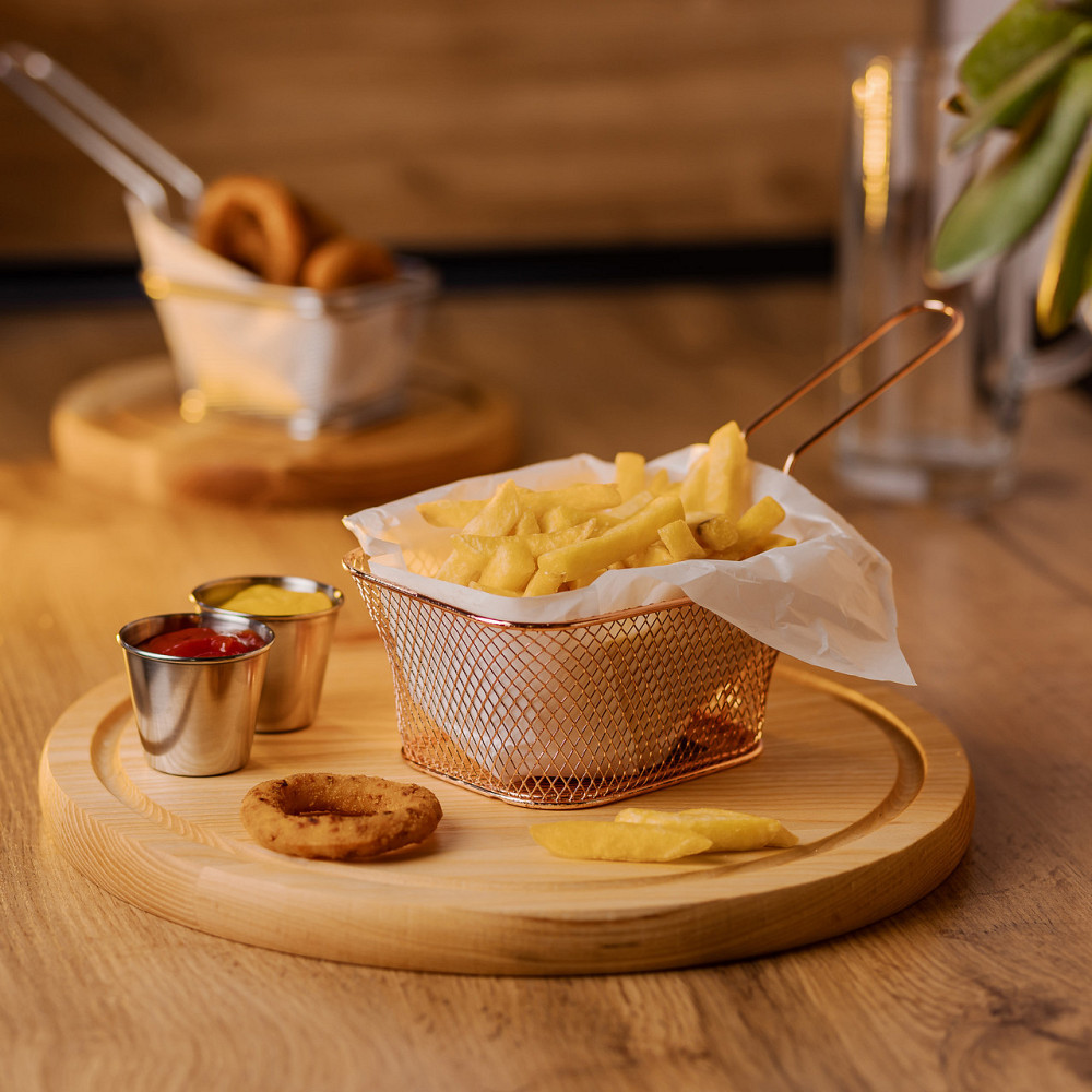 Корзина сервировочная для картофеля фри и снеков 14×10×6 см Розовый HP-19-9-R Киев - изображение 4