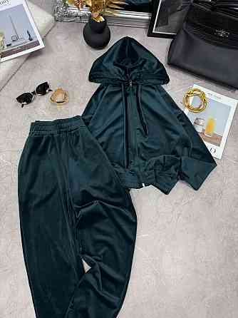 Женский повседневный велюровый костюм двойка: кофта и штаны Бутылка, 46/48 Одесса