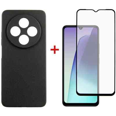 Чехол для мобильного телефона Dengos Xiaomi Redmi 14C Carbon + glass (Black) (DG-KM-119) Винница