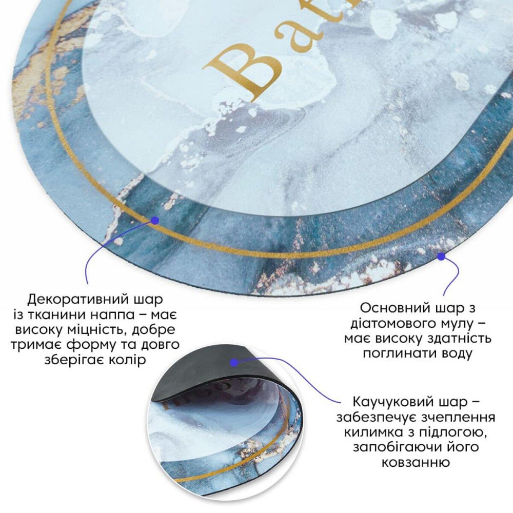 Килимок для ванної з мармуровим візерунком Київ - фото 4