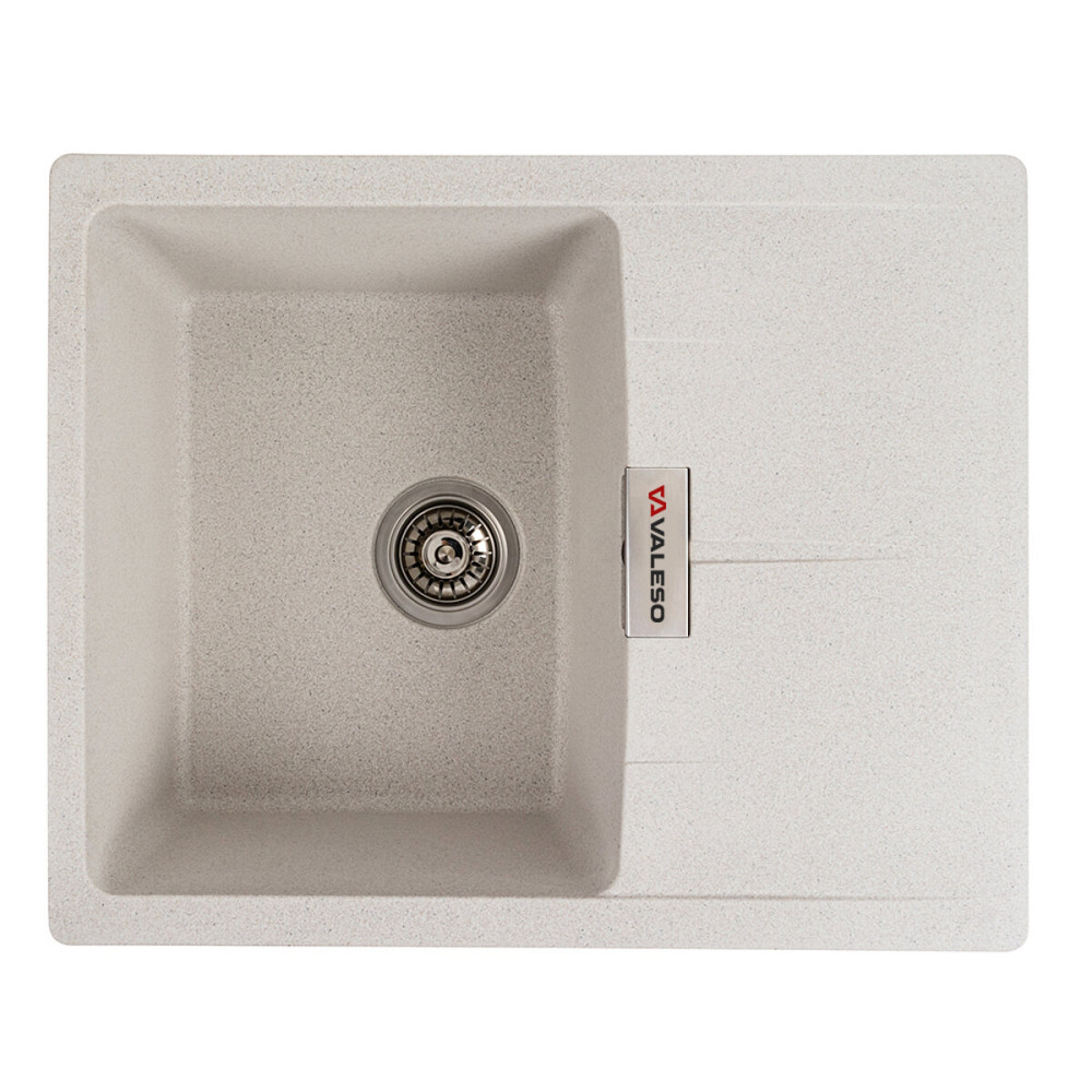 Гранітна мийка для кухні VALESO ZIRKONE 6250 матова Біла в крапку Коломыя - изображение 1