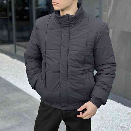 Темно-серая мужская куртка демисезонная без капюшона Pobedov Axmont Киев