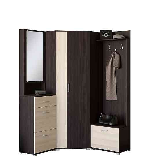 Прихожая Эверест Бриз-3 с угловым шкафом ШКУ-14 (3 элемента) венге + дуб молочный (DTM-2656) Днепр