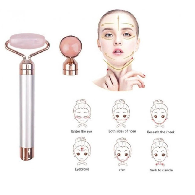 Масажер ролик електричний для особи Facial Roller Massager. Колір бежевий IQ-65 Львів - фото 14