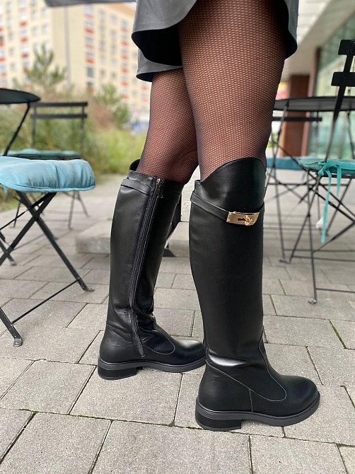 Чоботи жіночі KATI SHOES 3005 чорні (зима євро-хутро, шкіра натуральна) (6176) Коломыя - изображение 3