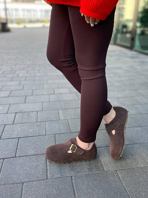 Egga Клоги жіночі EGGA шоколадні натуральна замша закрита п'ята розмір ( -32) Коломыя - изображение 6