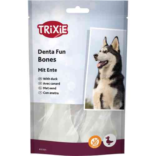 Лакомство Trixie Denta Fun Duck Chewing Bones для собак Косточка для чистки зубов с уткой 10 см 70 г/2 шт Киев