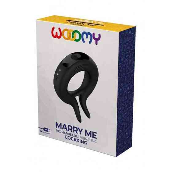 Эрекционное виброкольцо Wooomy Marry Me, перезаряжаемое, 10 режимов вибрации, диаметр 4 см Sex Aura Киев