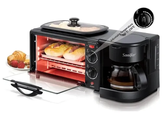 Электрическая духовка 3в1 Domotec MS-5308В Кофеварка Сковорода 9 л 4500w Коломия