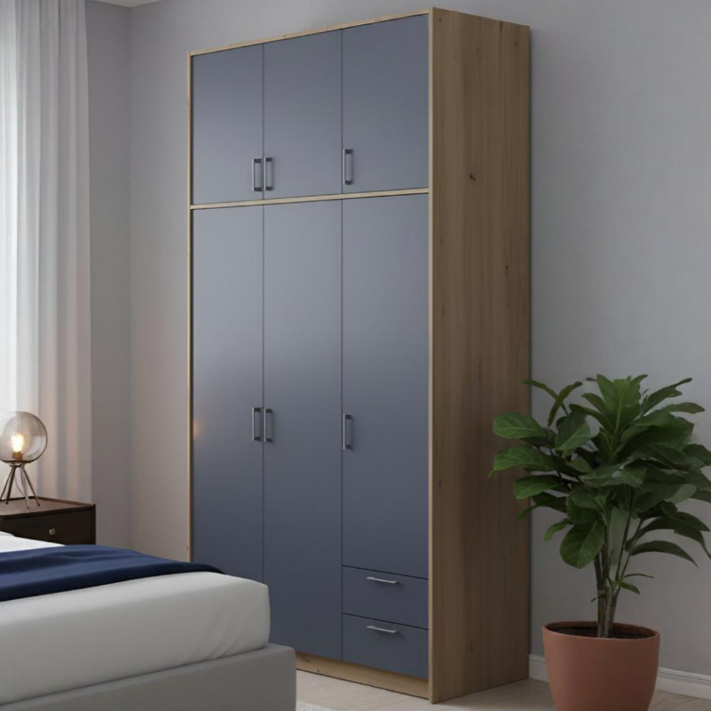 Шафа для одягу Doros Ронді з високою антресоллю Дуб Артизан/Графіт 3 ДСП 121х52х260 (DRS-011873) Львів - фото 1