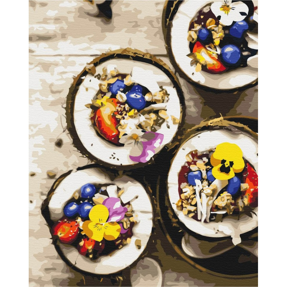 Картина за номерами "Кокосовий сніданок" BS52569, 40x50 см Вінниця - фото 1