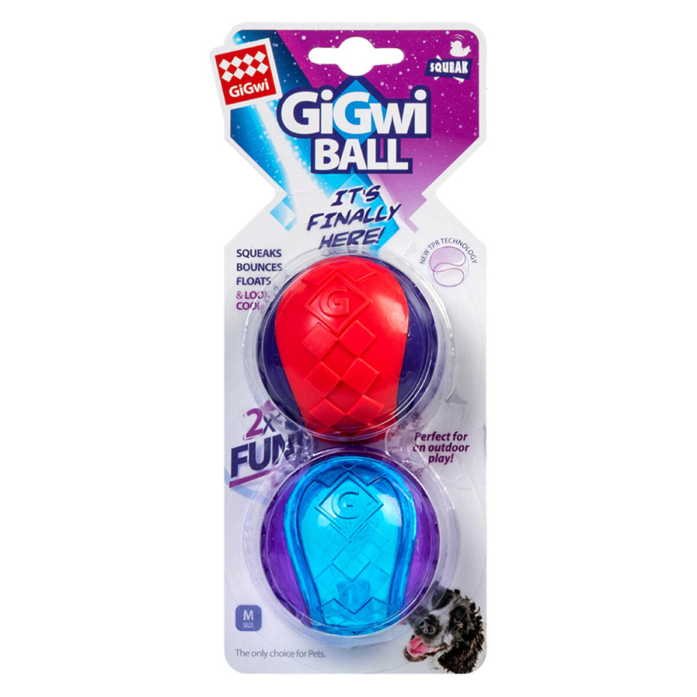 Игрушка для собак Два мяча с пищалкой GiGwi BALL, резина, 6 см Киев - изображение 2