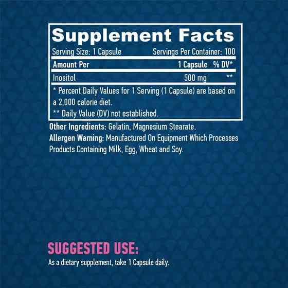 Інозитол Haya Labs Inositol 500 mg 100 Caps Луцьк