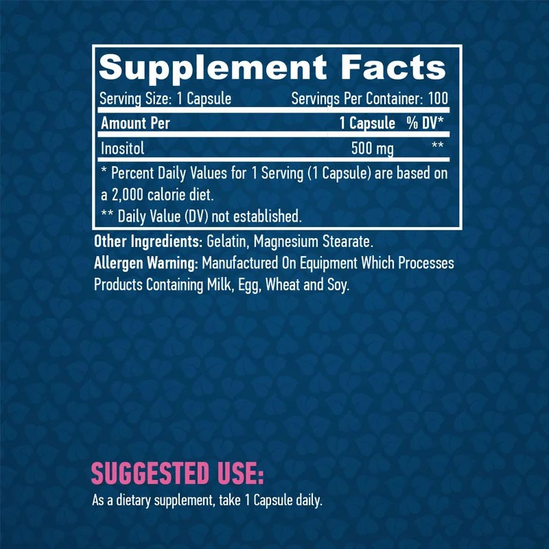 Инозитол Haya Labs Inositol 500 mg 100 Caps Луцк - изображение 2