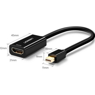 Переходник Mini DisplayPort M to HDMI F 1080p MD112 black Ugreen (10461) Винница - изображение 2