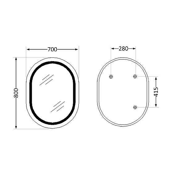 Зеркало Qtap Gemini 800х700 с LED-подсветкой Touch, с антизапотеванием, с диммером, рег. темп. цвета (3000-6500K) QT2578R8071W Киев