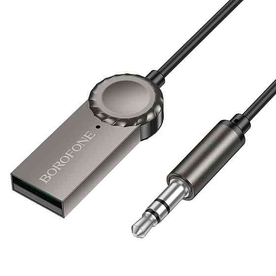 Bluetooth бездротовий ресивер BOROFONE BC56 Peaceful car AUX BT receiver with cable Metal Gray 6941991113031 Одеса