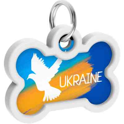 Адресник для животных WAUDOG Smart ID с QR паспортом "Флаг", кость 40х28 мм (0640-0229) Винница