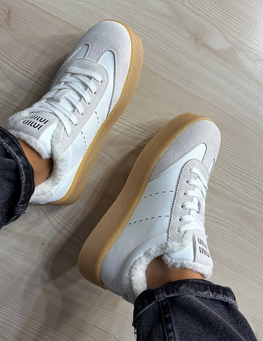 Кеди жіночі Hengji 632-23 утеплені шкіряні з замшею на хутрі білі, 41, 25,5 см Київ - фото 6