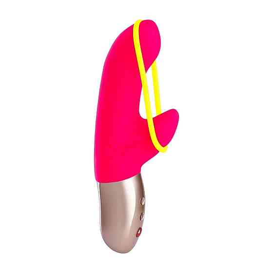Мінівібратор-кролик зі стимулювальною стрічкою Fun Factory AMORINO pink/neon yellow (м'яте паковання!!!) Sex Aura Київ