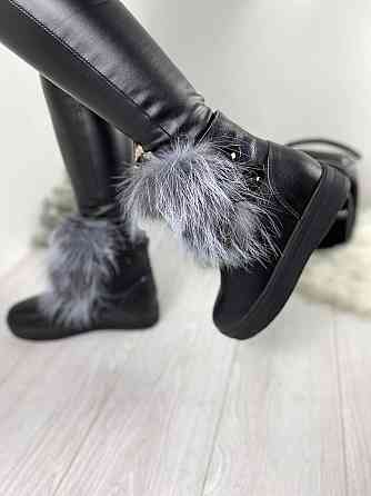 ITTS Угги жіночі ITTS чорні натуральна шкіра висота 13 см (3016-8) 36р.37р. Коломыя