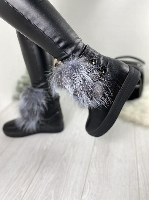 ITTS Угги жіночі ITTS чорні натуральна шкіра висота 13 см (3016-8) 36р.37р. Коломия - фото 4