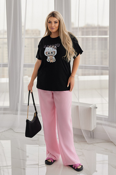 Трендова футболка жіноча з принтом Labubu Little Wild Батал Київ - фото 10